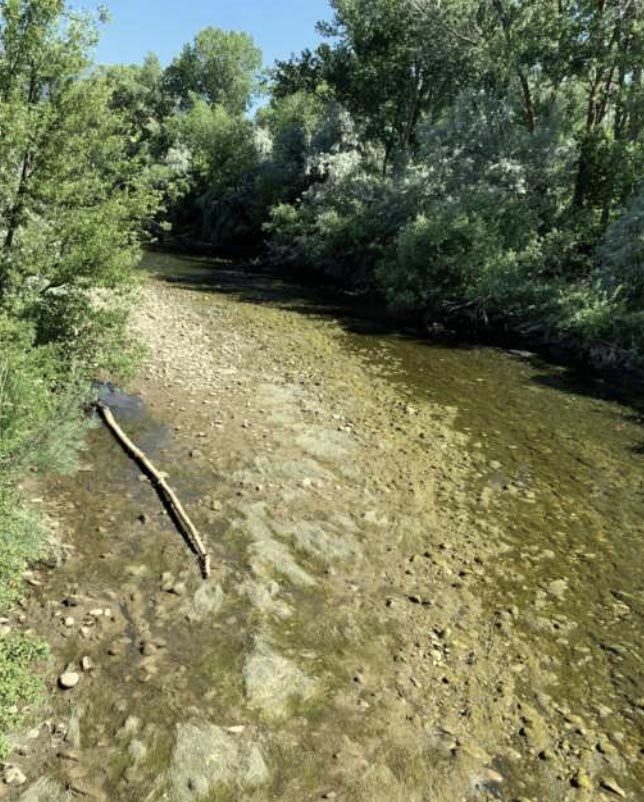 Low water flows on the Weber River